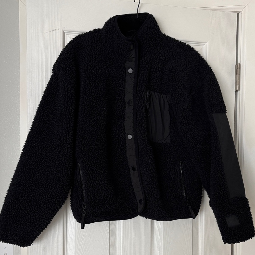 Fabletics black teddy jacket M